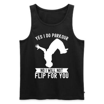 Parkour Freerunning - Débardeur bio Premium Homme - noir - Devant - Michal (187cm)