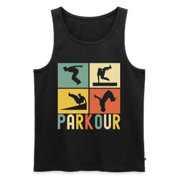 Parkour Freerunning - Men's Premium Organic Tank Top - black - Front - Michal (187cm)