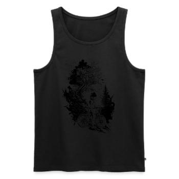 Trail-Ready: Das perfekte Shirt für Mountainbiker! - Männer Premium Bio Tank Top - Schwarz - Vorne - AI Model Male 178 light (178cm)