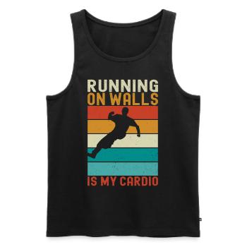 Parkour Freerunning - Débardeur bio Premium Homme - noir - Devant - Michal (187cm)