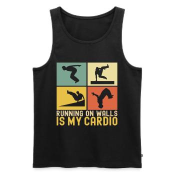 Parkour Freerunning - Débardeur bio Premium Homme - noir - Devant - Michal (187cm)