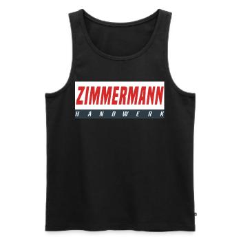 Zimmermann T-Shirt - Männer Premium Bio Tank Top - Schwarz - Vorne - Michal (187cm)
