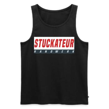 Stuckateur T-Shirt - Männer Premium Bio Tank Top - Schwarz - Vorne - Michal (187cm)