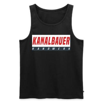 Kanalbauer T-Shirt - Männer Premium Bio Tank Top - Schwarz - Vorne - Michal (187cm)