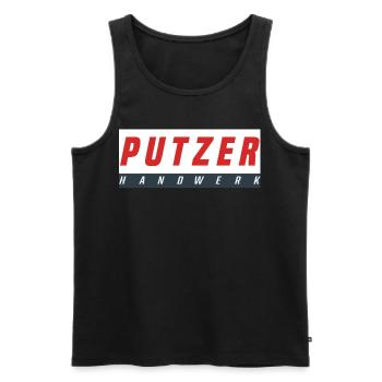 Putzer T-Shirt - Männer Premium Bio Tank Top - Schwarz - Vorne - Michal (187cm)