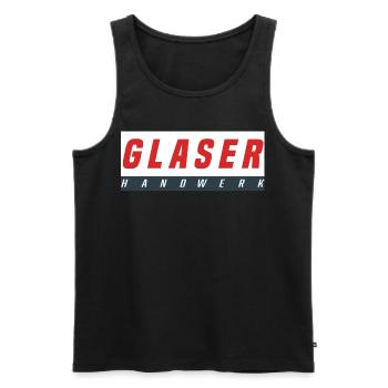 Glaser T-Shirt - Männer Premium Bio Tank Top - Schwarz - Vorne - Michal (187cm)