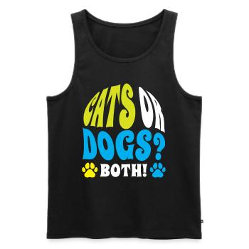 Chats ou chiens les deux amants Chat Chien - Débardeur bio Premium Homme - noir - Devant - Michal (187cm)