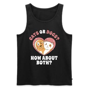Cats or dogs, how about both cats - Men's Premium Organic Tank Top - black - Front - AI Model Male 178 light (178cm)