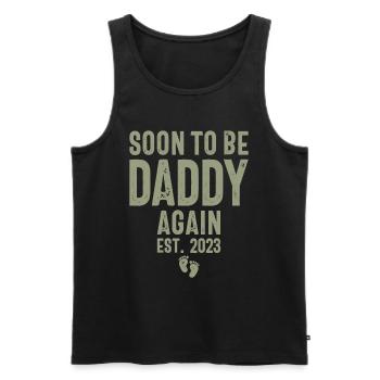 Soon to be Daddy Again Est. 2023 - Father's Day - Men's Premium Organic Tank Top - black - Front - Michal (187cm)