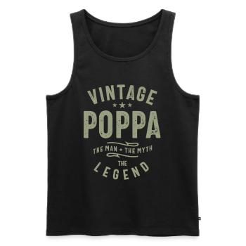 Vintage Poppa - The Man, The Myth, The Legend - Men's Premium Organic Tank Top - black - Front - AI Model Male 178 light (178cm)