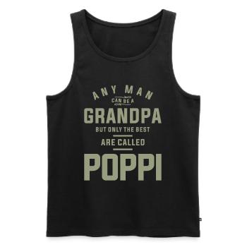 Poppi - A Title Earned, Not Given - Father's Day - Men's Premium Organic Tank Top - black - Front - AI Model Male 178 light (178cm)