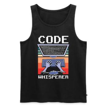 Code Whisperer Programmer Coding Coder - Men's Premium Organic Tank Top - black - Front - AI Model Male 178 light (178cm)