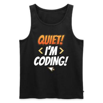 Silent I Programming Coding Coder Programming - Men's Premium Organic Tank Top - black - Front - AI Model Male 178 light (178cm)