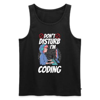 Don't bother: I program Coding Coder - Men's Premium Organic Tank Top - black - Front - AI Model Male 178 light (178cm)