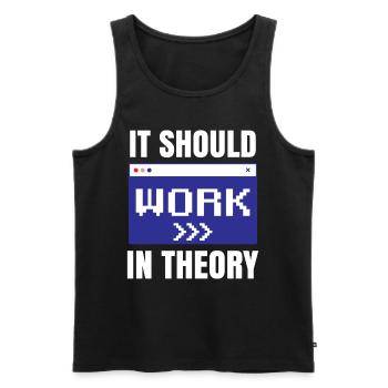In Der Theorie Sollte Es Funktionieren Coding Code - Männer Premium Bio Tank Top - Schwarz - Vorne - AI Model Male 178 light (178cm)