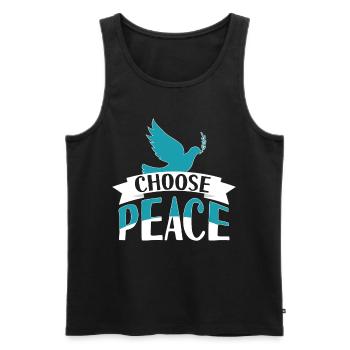 Choose Peace Doves Of Peace - Männer Premium Bio Tank Top - Schwarz - Vorne - AI Model Male 178 light (178cm)