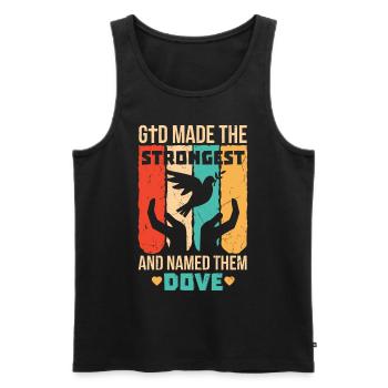 God Made The Strongest And Named Them Dove - Männer Premium Bio Tank Top - Schwarz - Vorne - Michal (187cm)