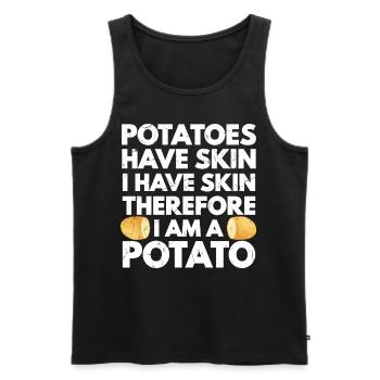Potatoes Have Skin I Have Skin Am A Potato - Männer Premium Bio Tank Top - Schwarz - Vorne - AI Model Male 178 light (178cm)