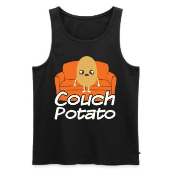 Couch Potato - Männer Premium Bio Tank Top - Schwarz - Vorne - AI Model Male 178 light (178cm)