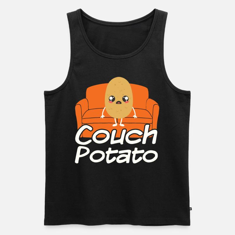 Couch Potato - Männer Premium Bio Tank Top - Schwarz