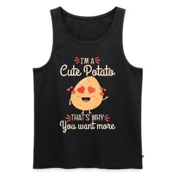 Im A Cute Potato Thats Why You Want More - Männer Premium Bio Tank Top - Schwarz - Vorne - Michal (187cm)