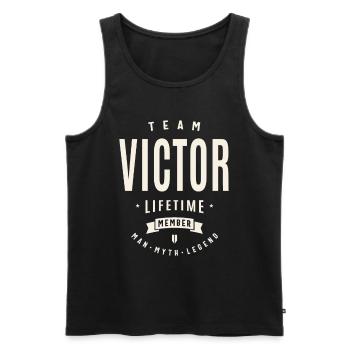 Team Victor Lifetime Member - Men's Premium Organic Tank Top - black - Front - AI Model Male 178 light (178cm)
