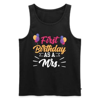 First Birthday As Woman Wife Pregnant Humor - Men's Premium Organic Tank Top - black - Front - AI Model Male 178 light (178cm)