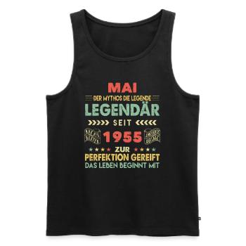 68. Geburtstag Mai Jahrgang 1955 Vintage - Männer Premium Bio Tank Top - Schwarz - Vorne - AI Model Male 178 light (178cm)