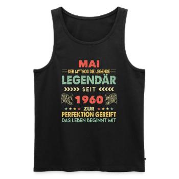 63. Geburtstag Mai Jahrgang 1960 Vintage - Männer Premium Bio Tank Top - Schwarz - Vorne - Michal (187cm)
