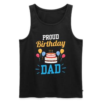 Stolzer Geburtstagspapa Papi Vater Geburtstag - Männer Premium Bio Tank Top - Schwarz - Vorne - Michal (187cm)