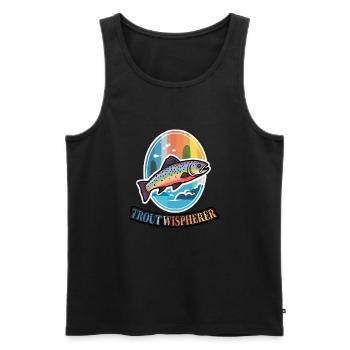 Vintage Rainbow Trout Whisperer - Gear for Fly - Männer Premium Bio Tank Top - Schwarz - Vorne - Michal (187cm)