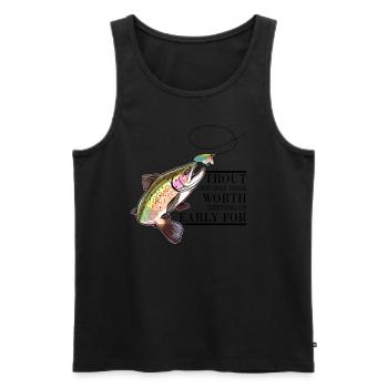 Trout Fishing: The Only Thing Worth Getting Up - Männer Premium Bio Tank Top - Schwarz - Vorne - AI Model Male 178 light (178cm)