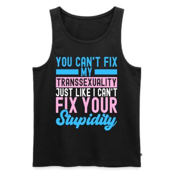 Transgender Trans LGBTQ - Men's Premium Organic Tank Top - black - Front - Michal (187cm)