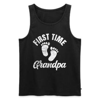 First time grandpa grandparents first time cute - Men's Premium Organic Tank Top - black - Front - AI Model Male 178 light (178cm)