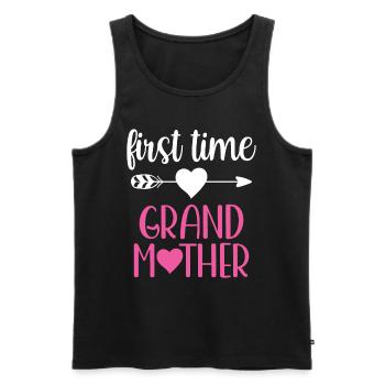 First Time Grandmother Cute Grandparents First Time - Men's Premium Organic Tank Top - black - Front - AI Model Male 178 light (178cm)
