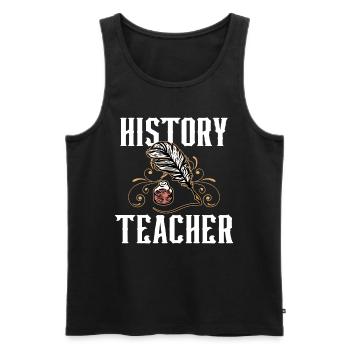 History teacher, teacher, history, historian - Men's Premium Organic Tank Top - black - Front - AI Model Male 178 light (178cm)