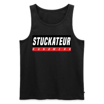 Stuckateur T-Shirt - Männer Premium Bio Tank Top - Schwarz - Vorne - Michal (187cm)