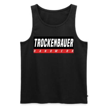 Trockenbauer T-Shirt - Männer Premium Bio Tank Top - Schwarz - Vorne - Michal (187cm)