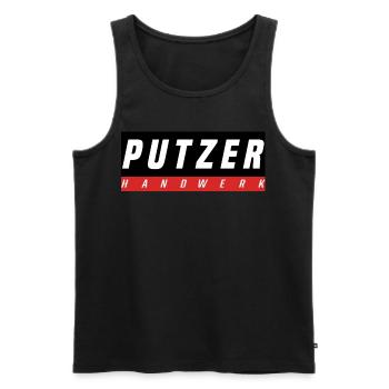 Putzer T-Shirt - Männer Premium Bio Tank Top - Schwarz - Vorne - Michal (187cm)