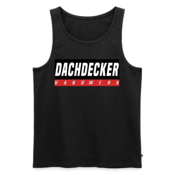 Dachdecker T-Shirt - Männer Premium Bio Tank Top - Schwarz - Vorne - AI Model Male 178 light (178cm)