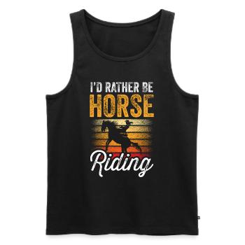 I'd rather go horseback riding - Men's Premium Organic Tank Top - black - Front - Michal (187cm)