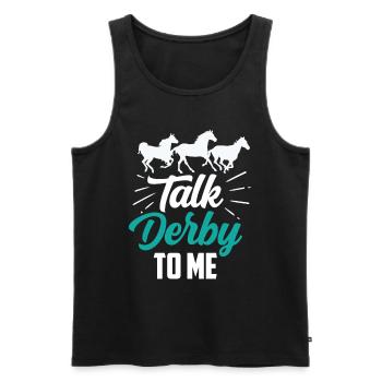Parlez Derby avec moi cavalier - Débardeur bio Premium Homme - noir - Devant - Michal (187cm)