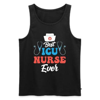 Best Intensive Care Nurse Ever - Men's Premium Organic Tank Top - black - Front - AI Model Male 178 light (178cm)