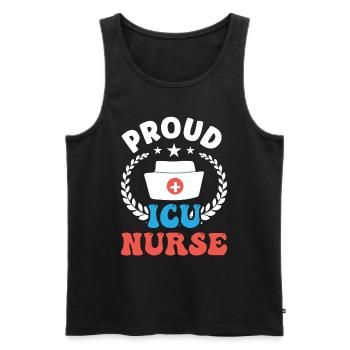 Proud Intensive Care Nurse - Men's Premium Organic Tank Top - black - Front - AI Model Male 178 light (178cm)