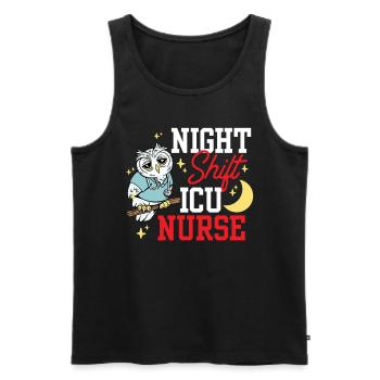 Night Shift Intensive Care Nurse Intensive - Men's Premium Organic Tank Top - black - Front - AI Model Male 178 light (178cm)
