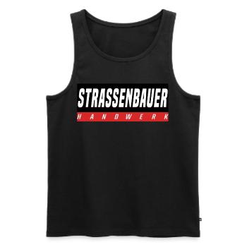 Strassenbauer T-Shirt - Männer Premium Bio Tank Top - Schwarz - Vorne - Michal (187cm)