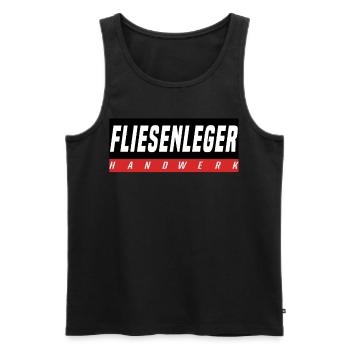Fliesenleger T-Shirt - Männer Premium Bio Tank Top - Schwarz - Vorne - Michal (187cm)