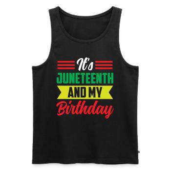 C’est Juneteenth et mon anniversaire noir 1865 - Débardeur bio Premium Homme - noir - Devant - Michal (187cm)