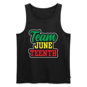 Team Juneteenth 1865 African American Black - Männer Premium Bio Tank Top - Schwarz - Vorne - AI Model Male 178 light (178cm)