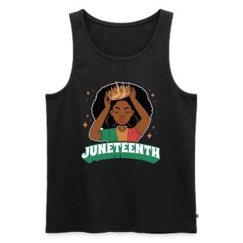 Juneteenth 1865 Black African American Afrika - Men's Premium Organic Tank Top - black - Front - AI Model Male 178 light (178cm)